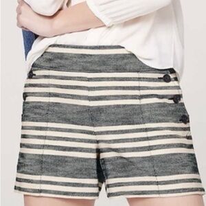 Ann Taylor LOFT Striped Sailor The Riviera Short High Waisted Size 4 Like New!